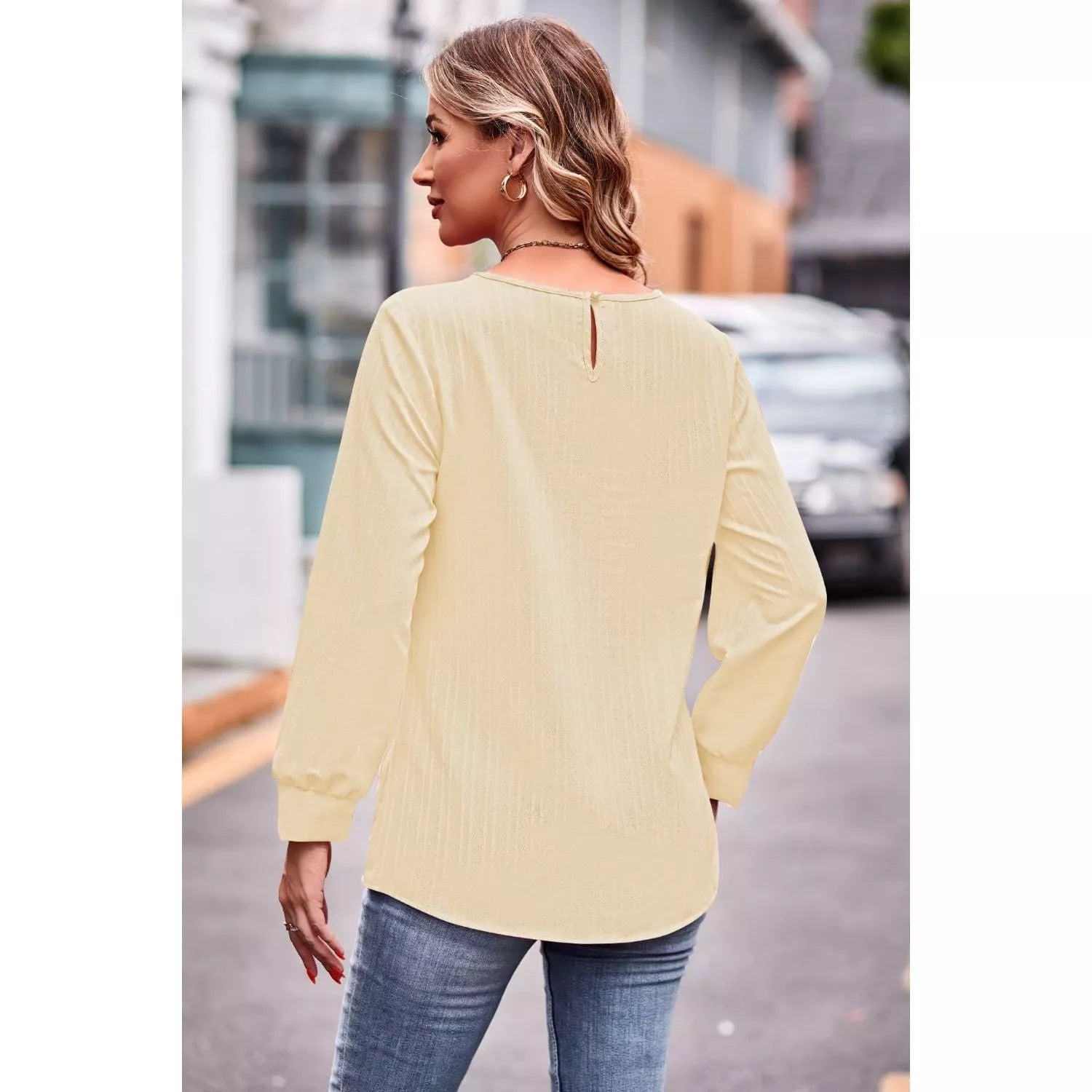 Round Neck Long Sleeve Tee