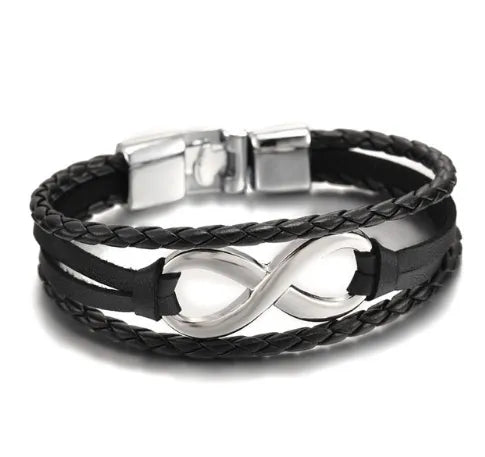 Bracelets, Lucky figure 8 leather bracelet bracelet