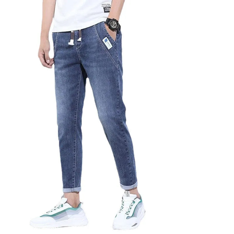 Trouser Pants, Denim Stretch Casual Men's Trousers Thin