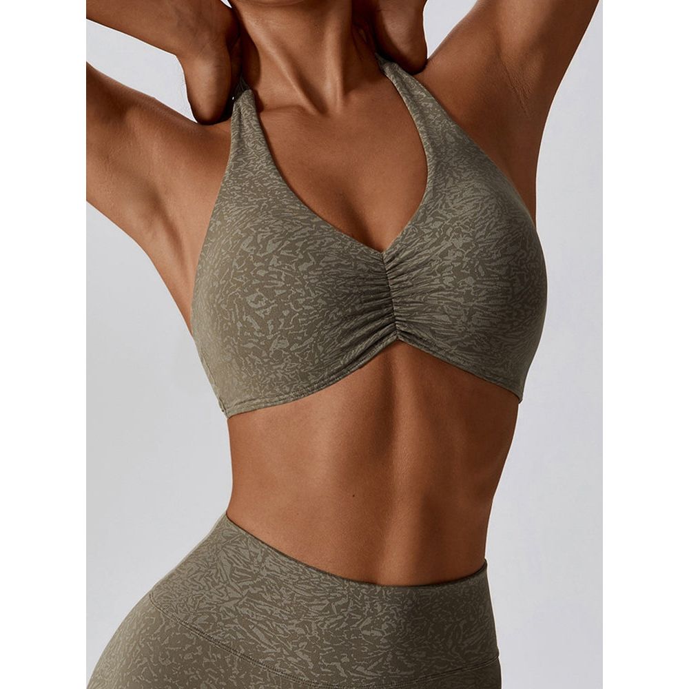 Halter Neck Sleeveless Sports Bra