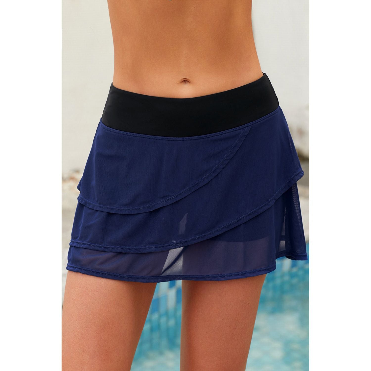 Full Size Layered Swim Skirt