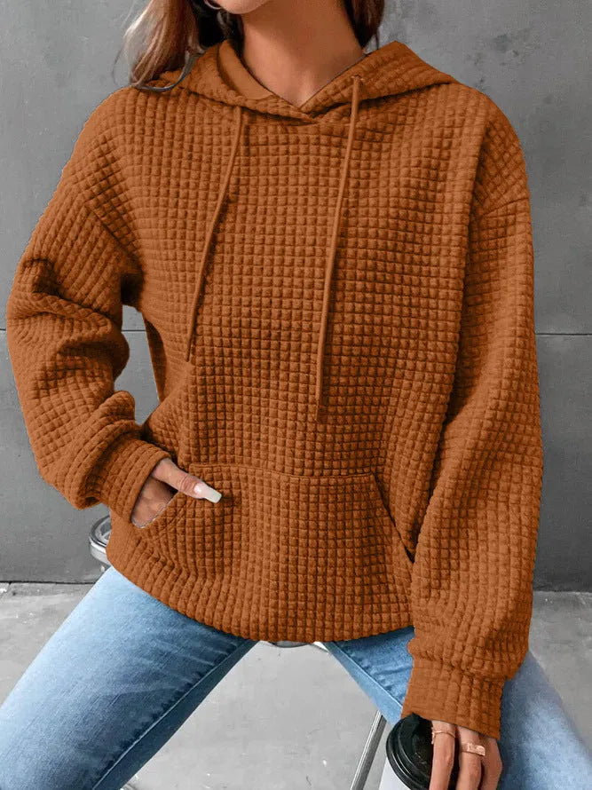 Hoodie, Women's Loose Casual Solid Color Long-sleeved Sweater