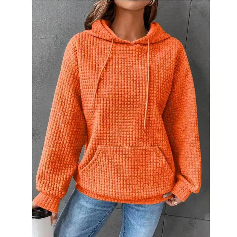 Hoodie, Women's Loose Casual Solid Color Long-sleeved Sweater