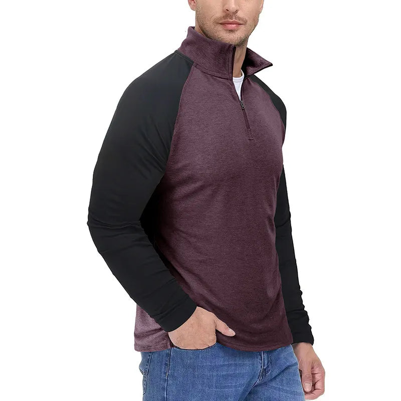 Men's Sports Long-sleeved Zipper Outdoor Turtleneck