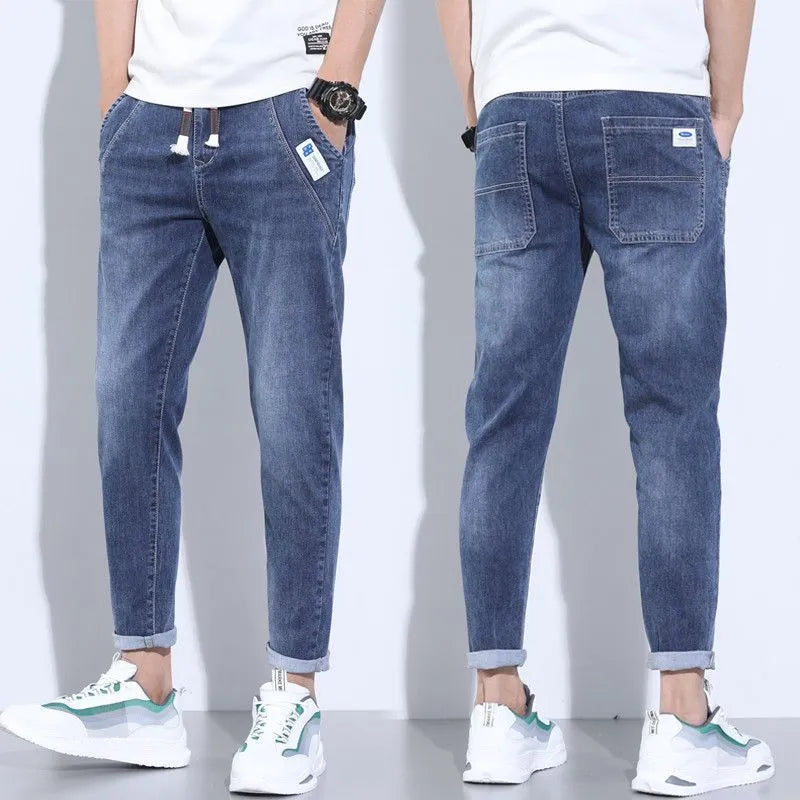 Trouser Pants, Denim Stretch Casual Men's Trousers Thin