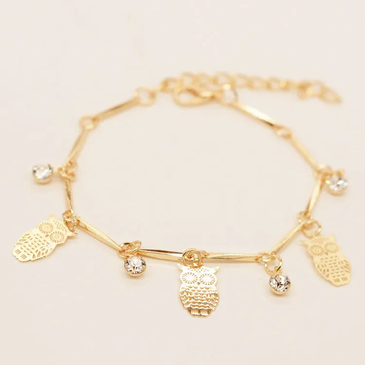 Bracelets, Ethnic Style Golden Owl Tassel Bracelet