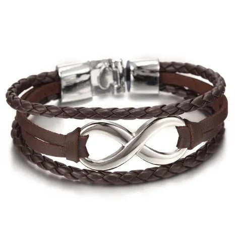 Bracelets, Lucky figure 8 leather bracelet bracelet