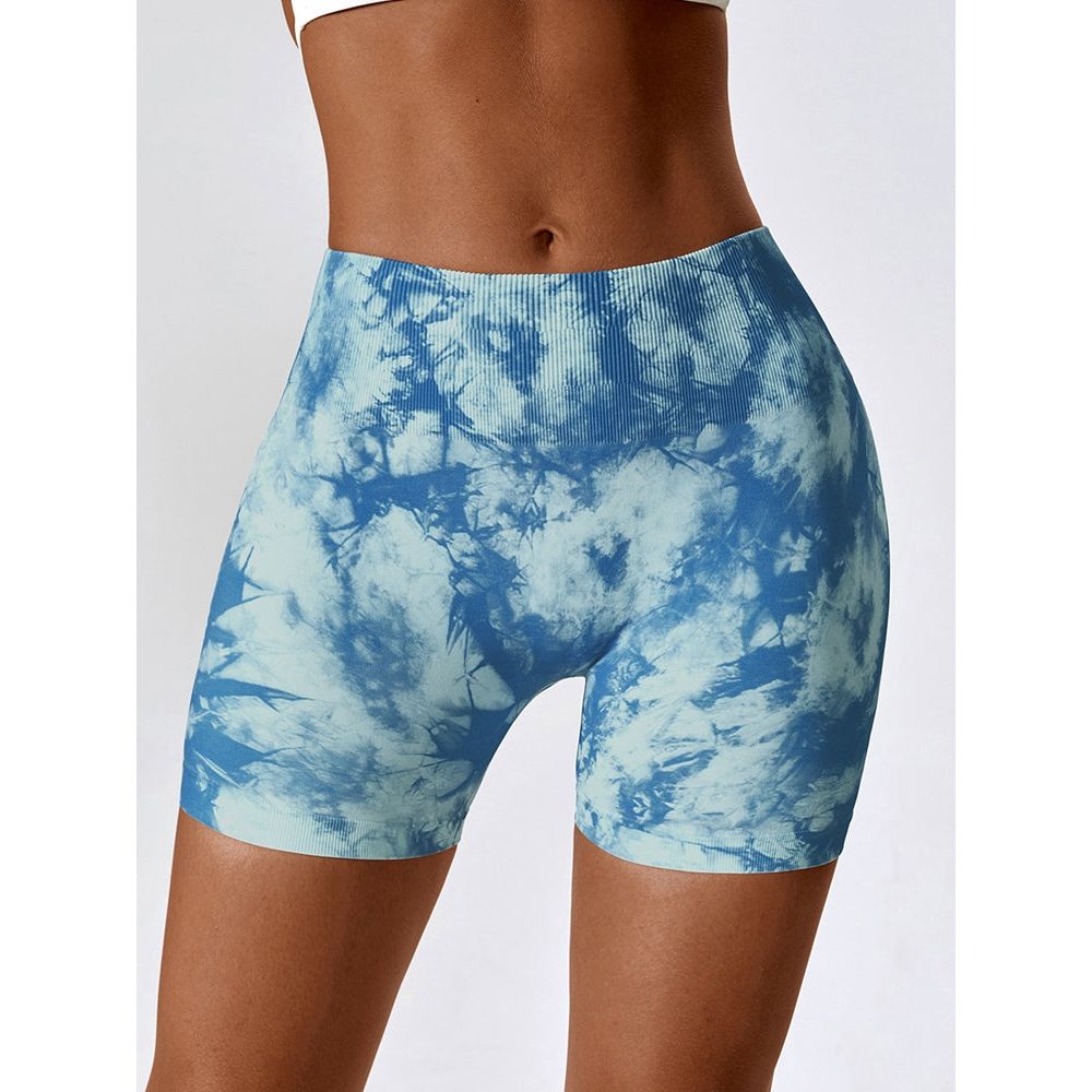 Leopard Print Wide Waistband Sports Shorts