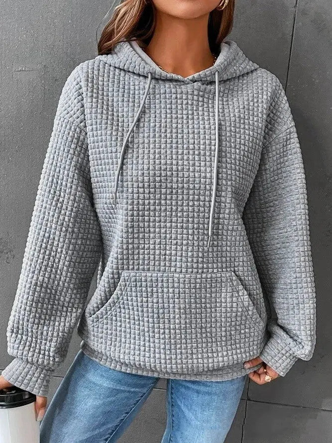 Hoodie, Women's Loose Casual Solid Color Long-sleeved Sweater