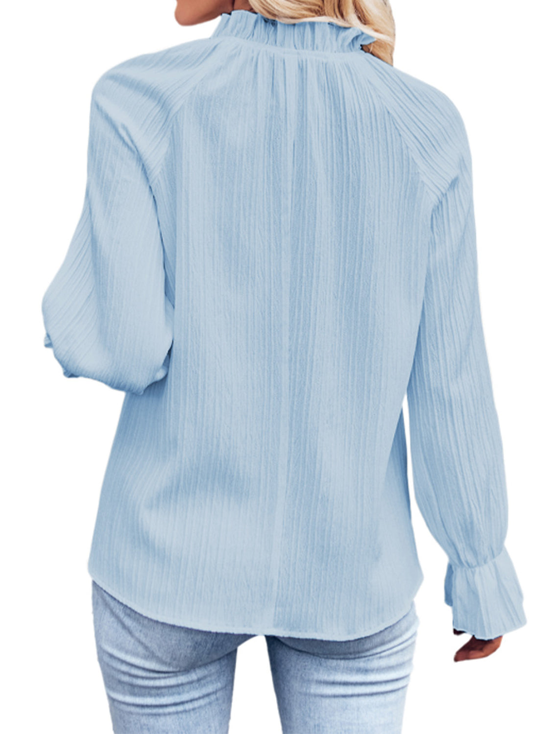 Tops & Blouses, Women's Ribbed Flounce Sleeve Blouse