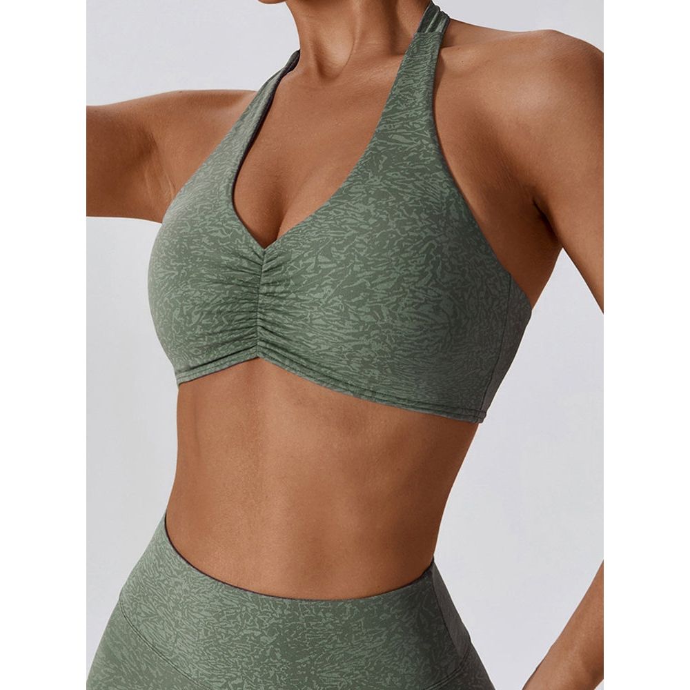 Halter Neck Sleeveless Sports Bra