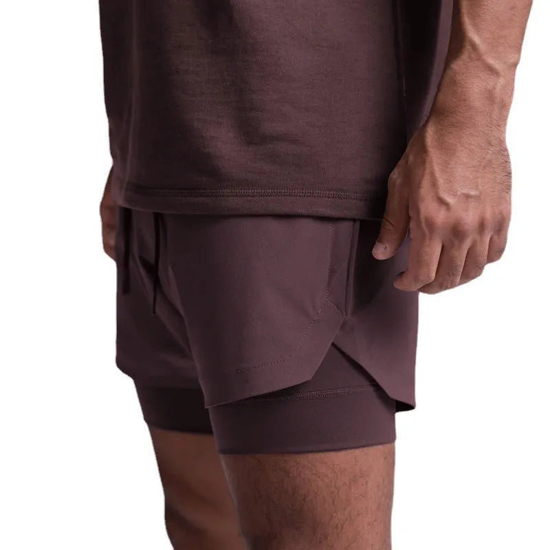 Shorts, Sports Casual Shorts Double Layer False Two Pieces