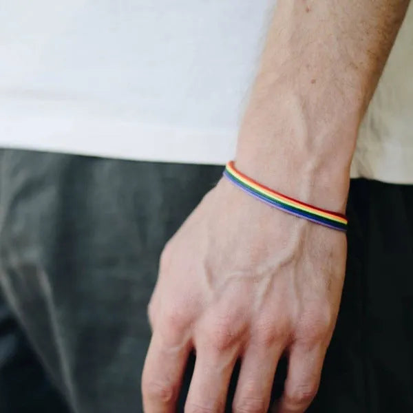 Bracelets, Pride bracelet Rainbow rope braided bracelet