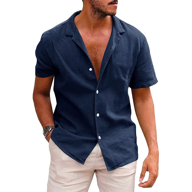 Men's Casual Button Down Short Sleeve Shirt