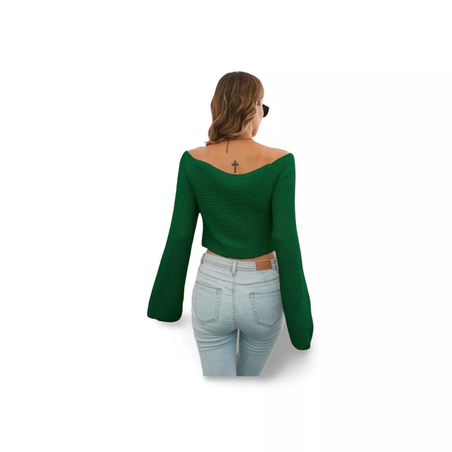 Flare Sleeve Crop Top | Women's Flare Crop Tops | Ikervo