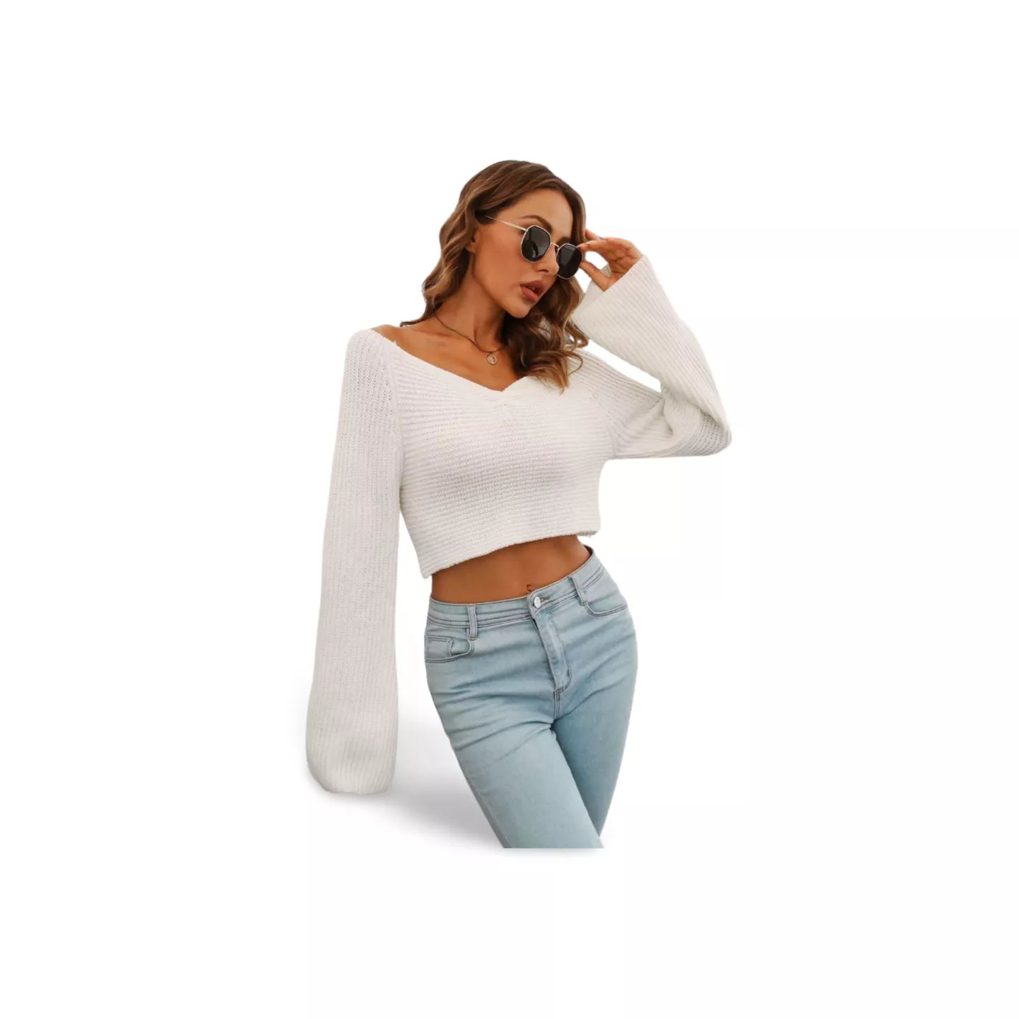 Flare Sleeve Crop Top | Women's Flare Crop Tops | Ikervo