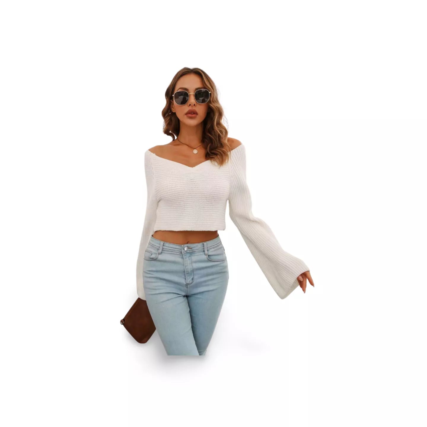 Flare Sleeve Crop Top | Women's Flare Crop Tops | Ikervo