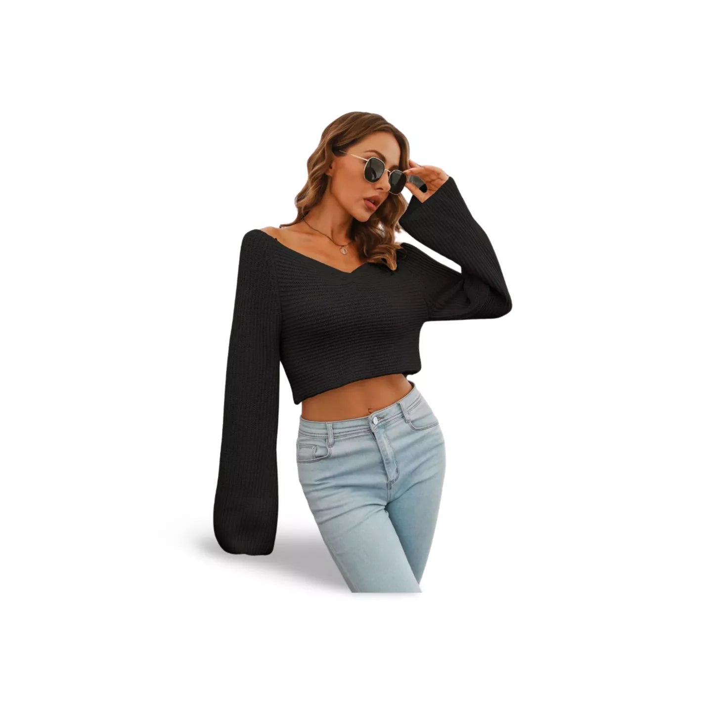 Flare Sleeve Crop Top | Women's Flare Crop Tops | Ikervo