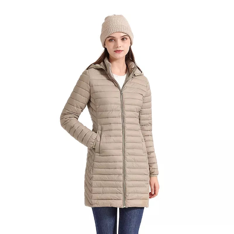 SANTELON Women's Hooded Long Parka Coat