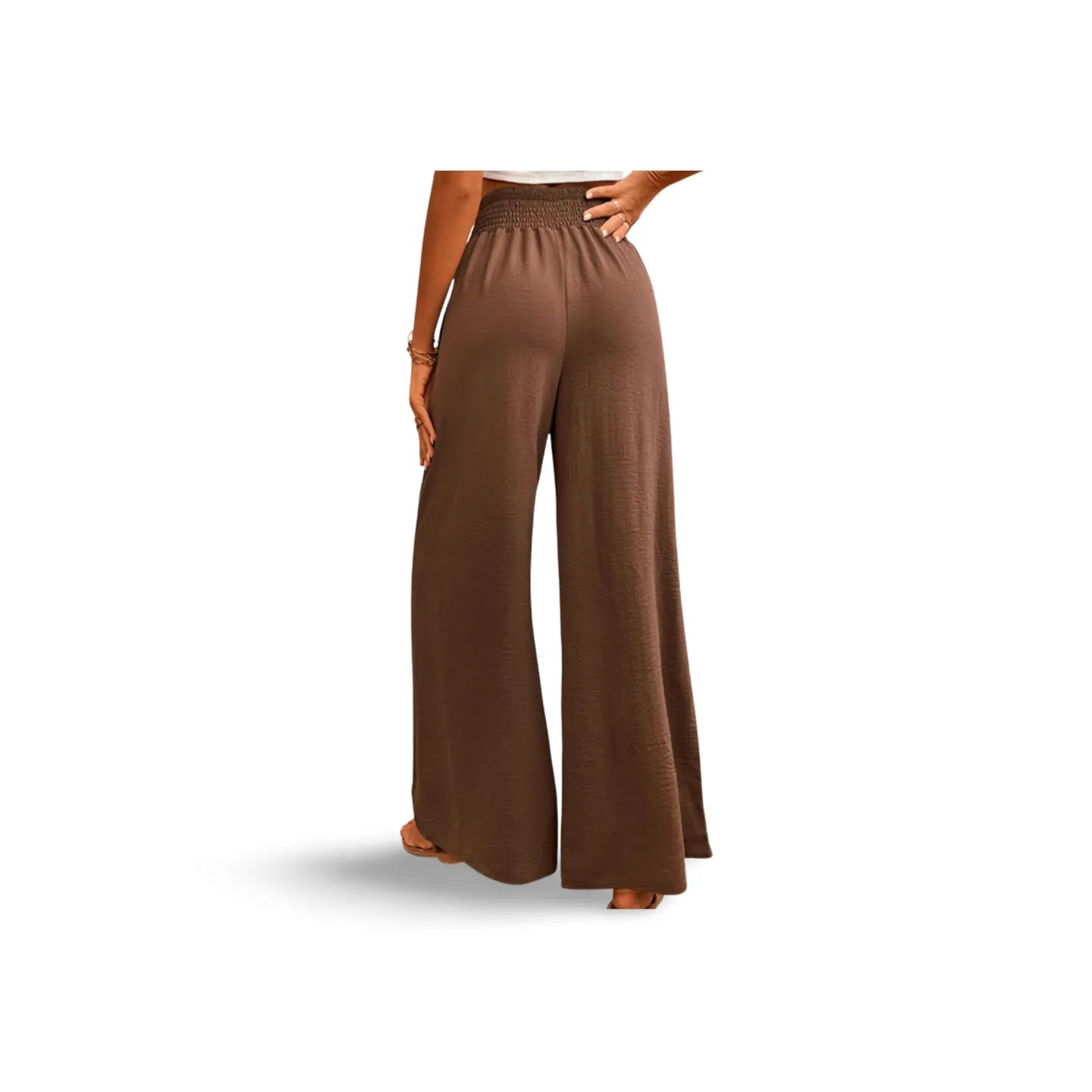 Wide Waistband Relax Fit Long Pants