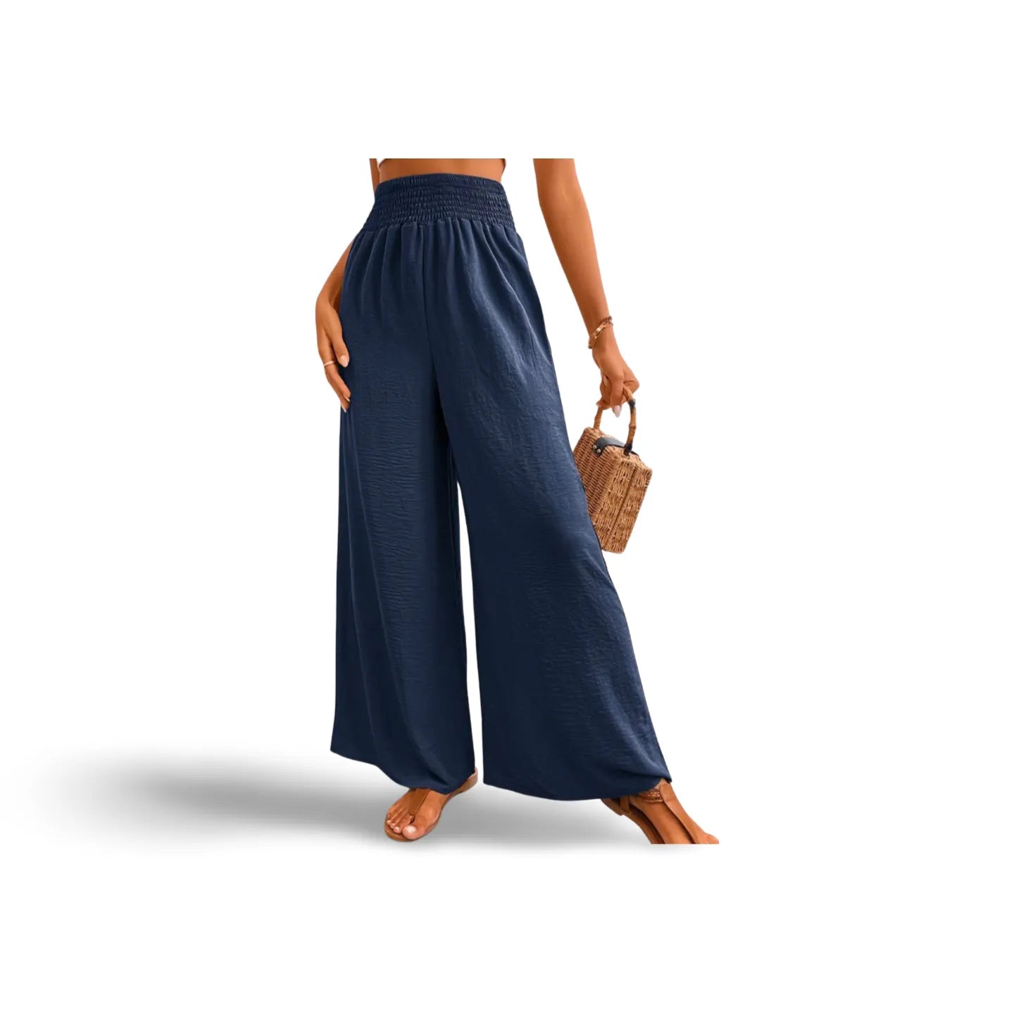 Wide Waistband Relax Fit Long Pants