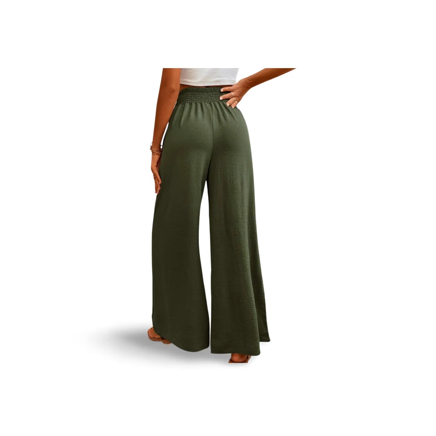 Wide Waistband Relax Fit Long Pants