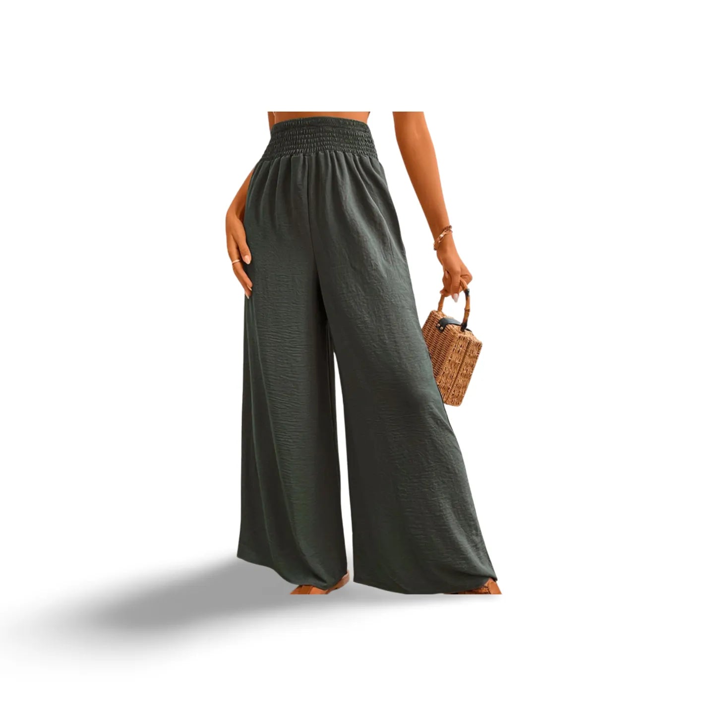 Wide Waistband Relax Fit Long Pants