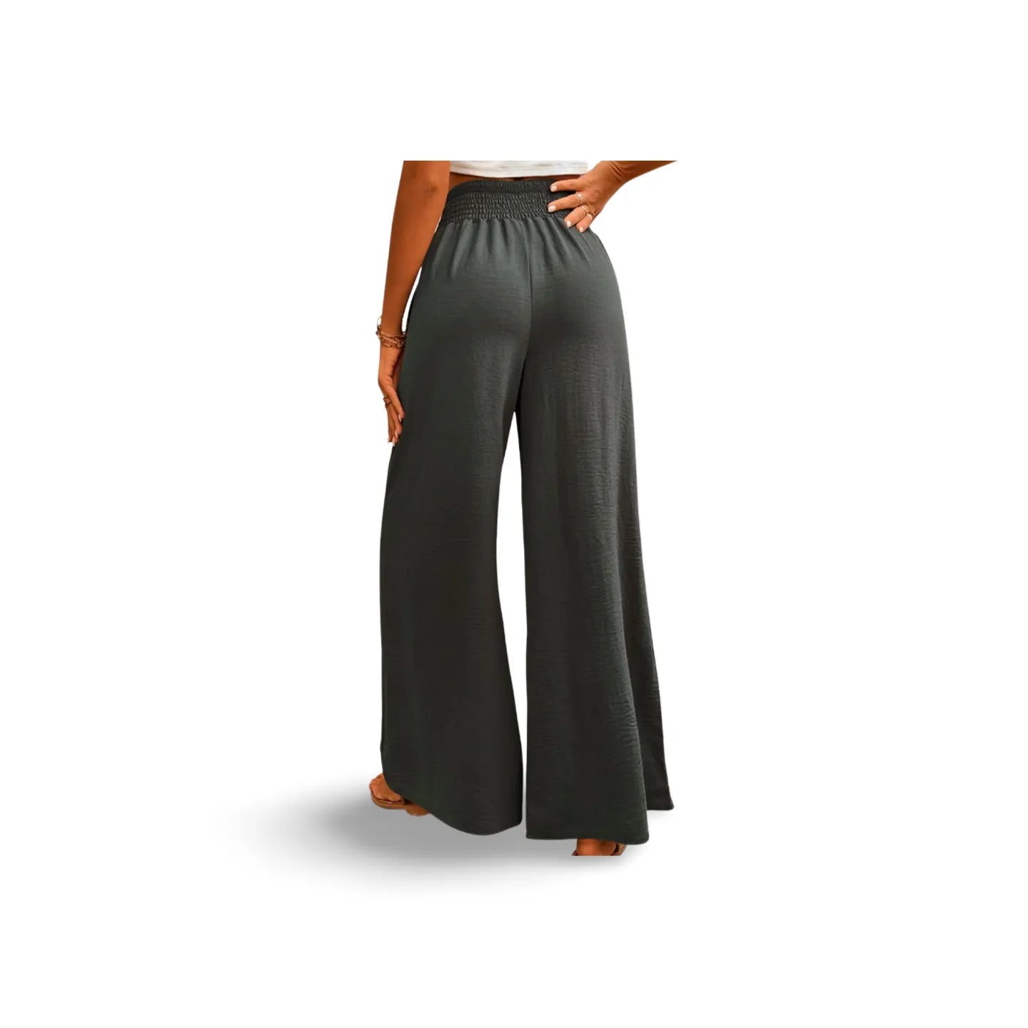 Wide Waistband Relax Fit Long Pants