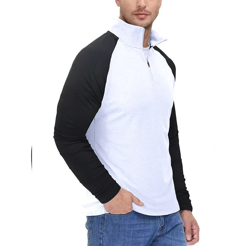 Turtleneck, Men's Long-sleeved Zipper Outdoor Turtleneck Sports Top