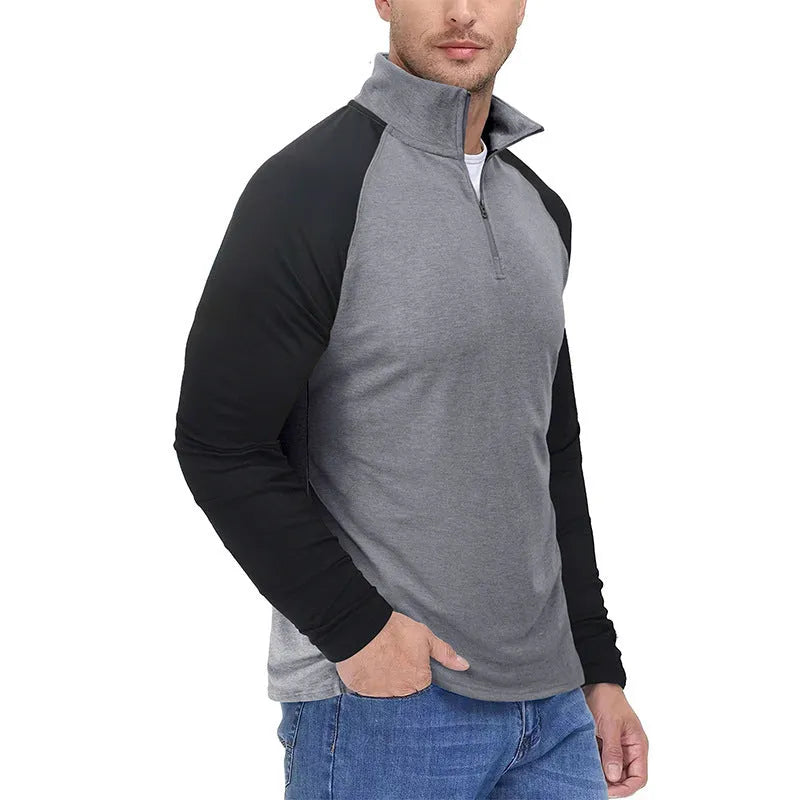 Turtleneck, Men's Long-sleeved Zipper Outdoor Turtleneck Sports Top