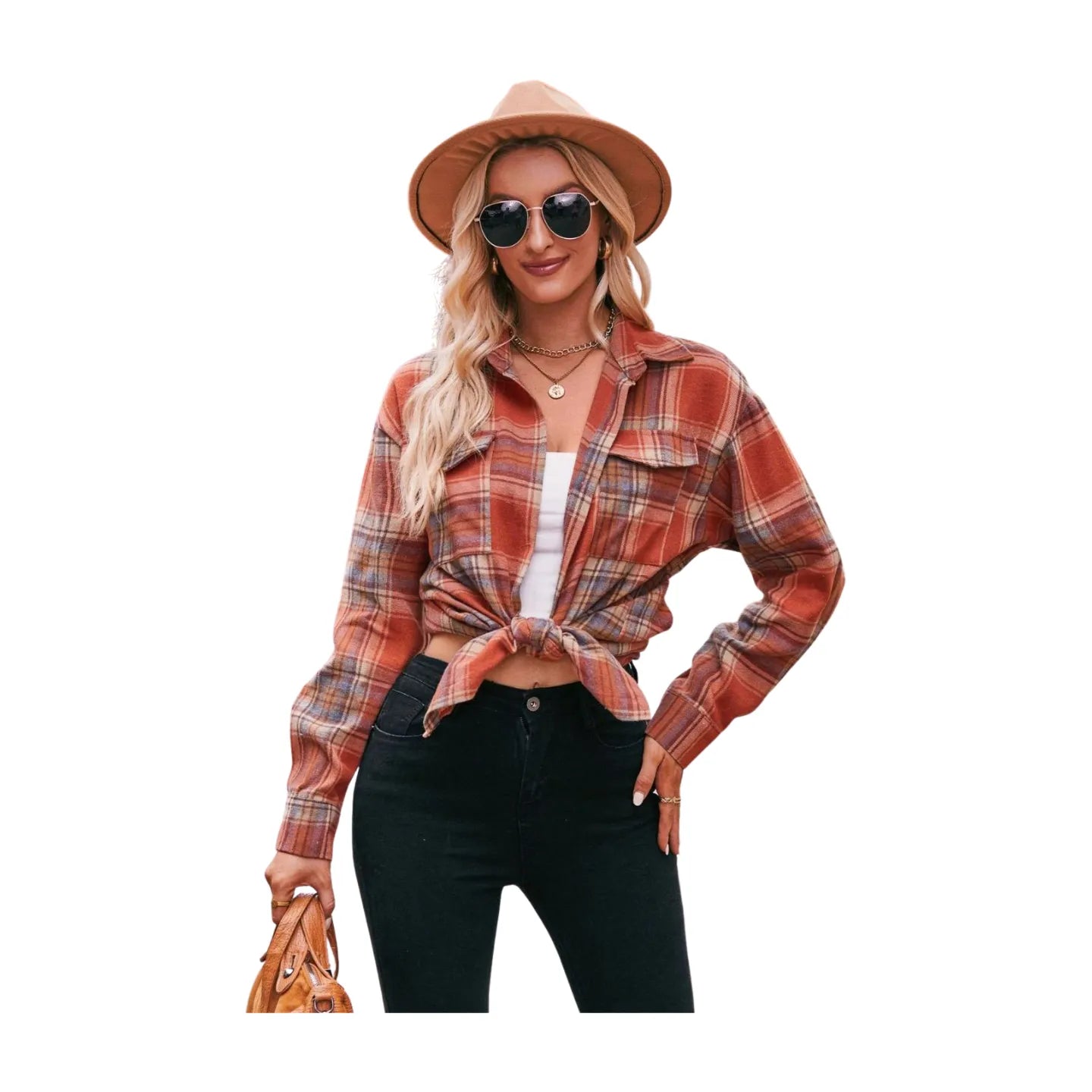 Women's Plaid Dropped Shoulder Longline Shirt