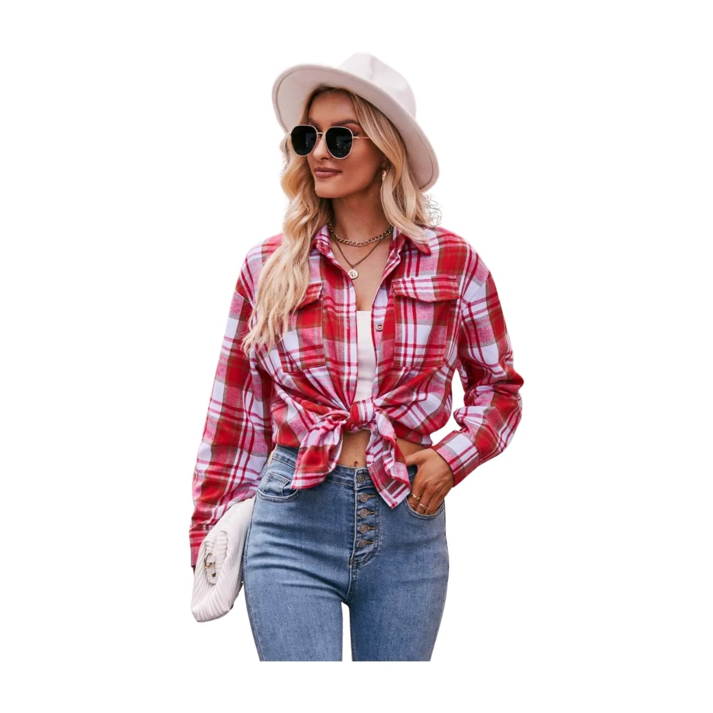 Women's Plaid Dropped Shoulder Longline Shirt