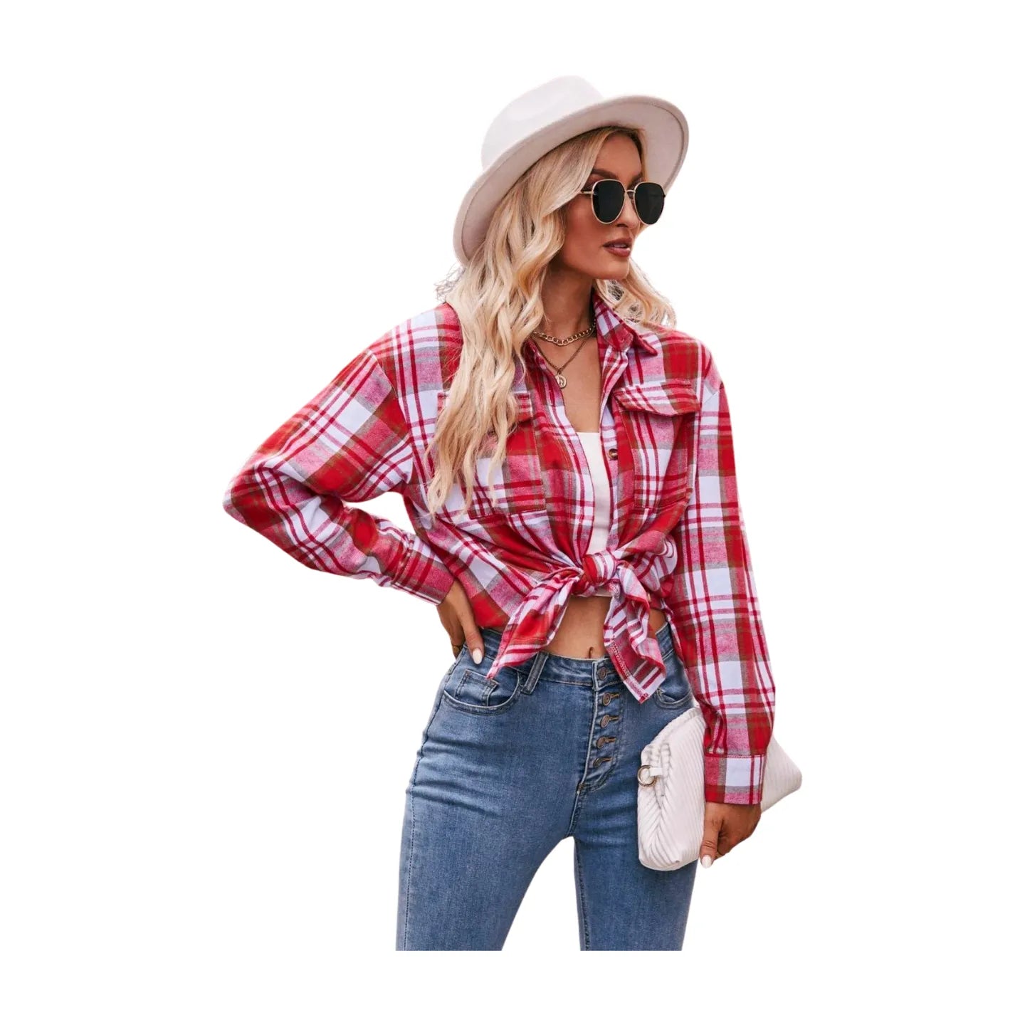 Women's Plaid Dropped Shoulder Longline Shirt