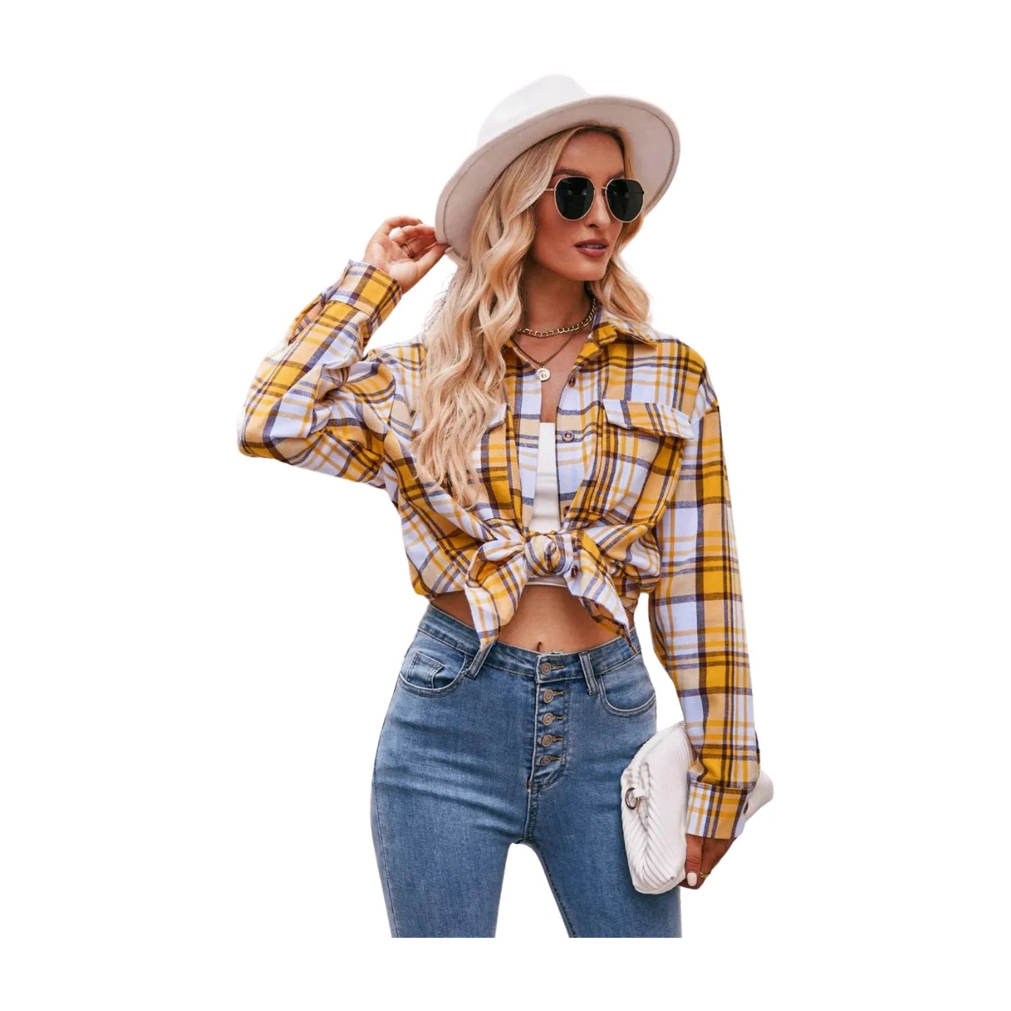 Women's Plaid Dropped Shoulder Longline Shirt