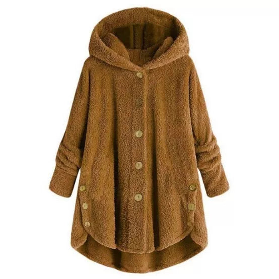 Autumn Winter Coat Women Warm Teddy Bear Coat Wool Jacket Female Plush Coat Hooded Jacket New Women's Coats Solid Color Jacket