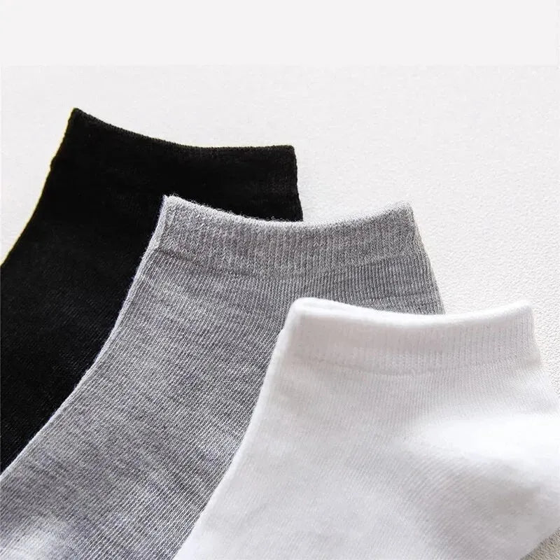 10 Pairs Men's Cotton Boat Socks New Style Black White Grey Business Men Stockings Soft Breathable Summer for Male