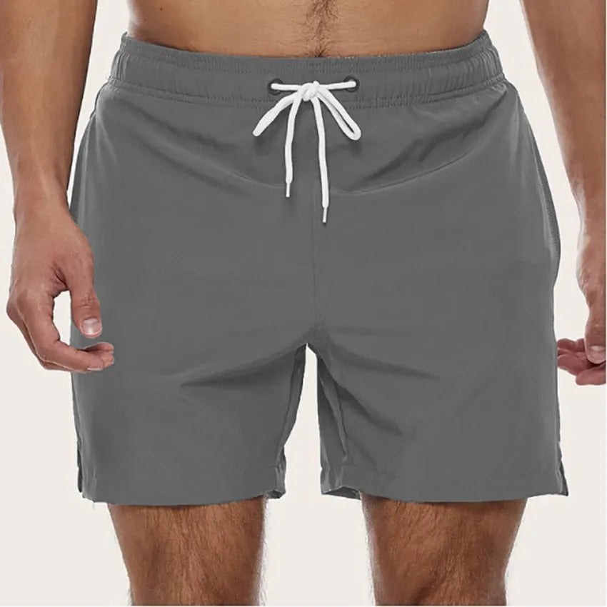 Men's Swim Trunks Beach Shorts Drawstring with Mesh Lining Elastic Waist Plain Breathable Soft Casual Daily Streetwear