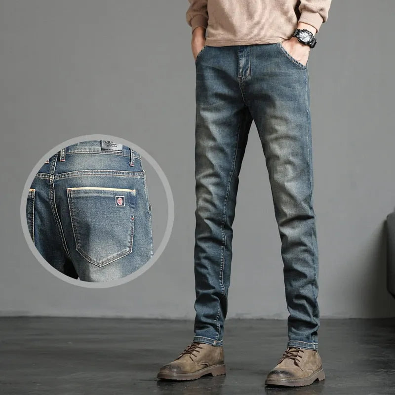 2023 New Men's Stretch Skinny Jeans Fashion Casual Cotton Denim Slim Fit Pants Male Korean Trousers Streetwear Brand Clothing