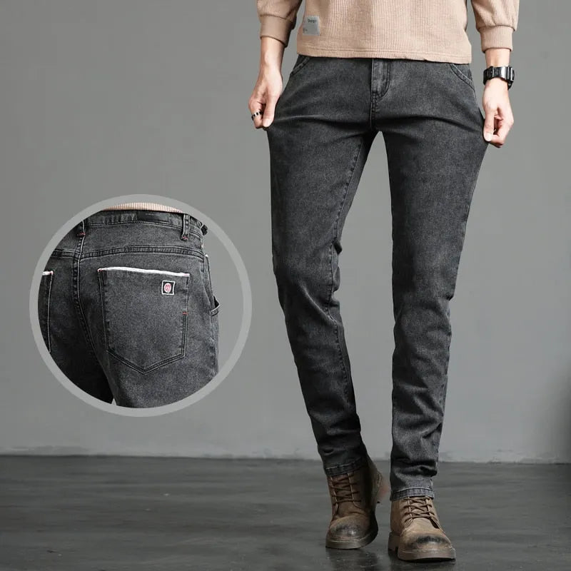 2023 New Men's Stretch Skinny Jeans Fashion Casual Cotton Denim Slim Fit Pants Male Korean Trousers Streetwear Brand Clothing