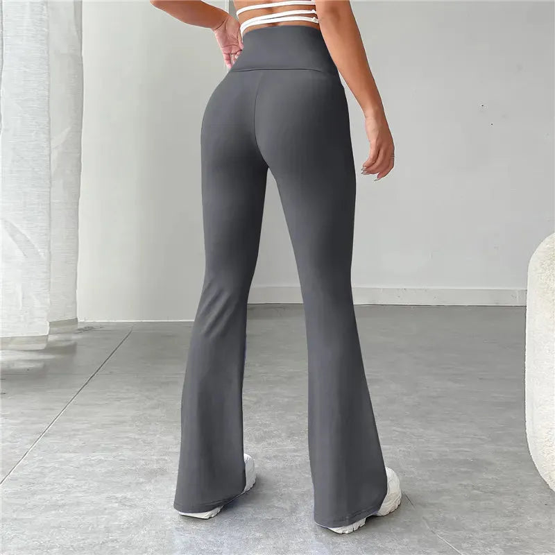 Women Micro Flared Shark Pants Leggings Slim Yoga Pants Women High Waist Wide Leg Pants Gym Sports Flared Pants Dance Trousers