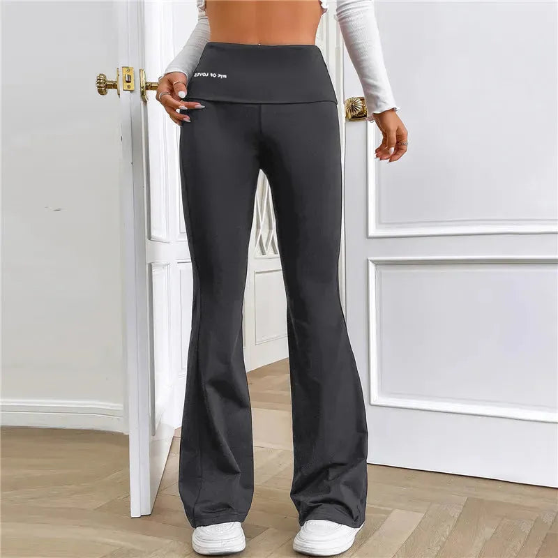 Women Micro Flared Shark Pants Leggings Slim Yoga Pants Women High Waist Wide Leg Pants Gym Sports Flared Pants Dance Trousers