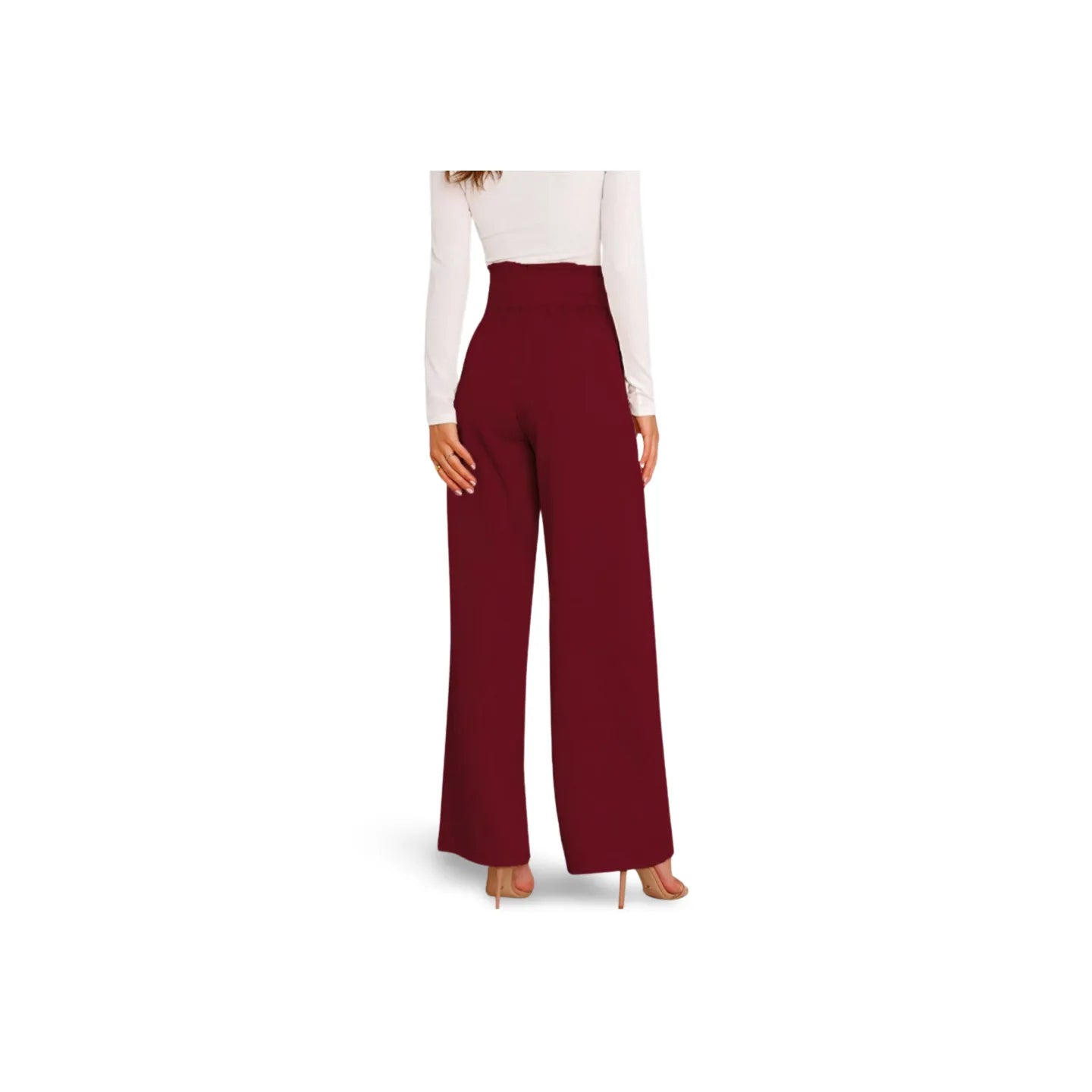 Tie Front Paperbag Wide Leg Pants