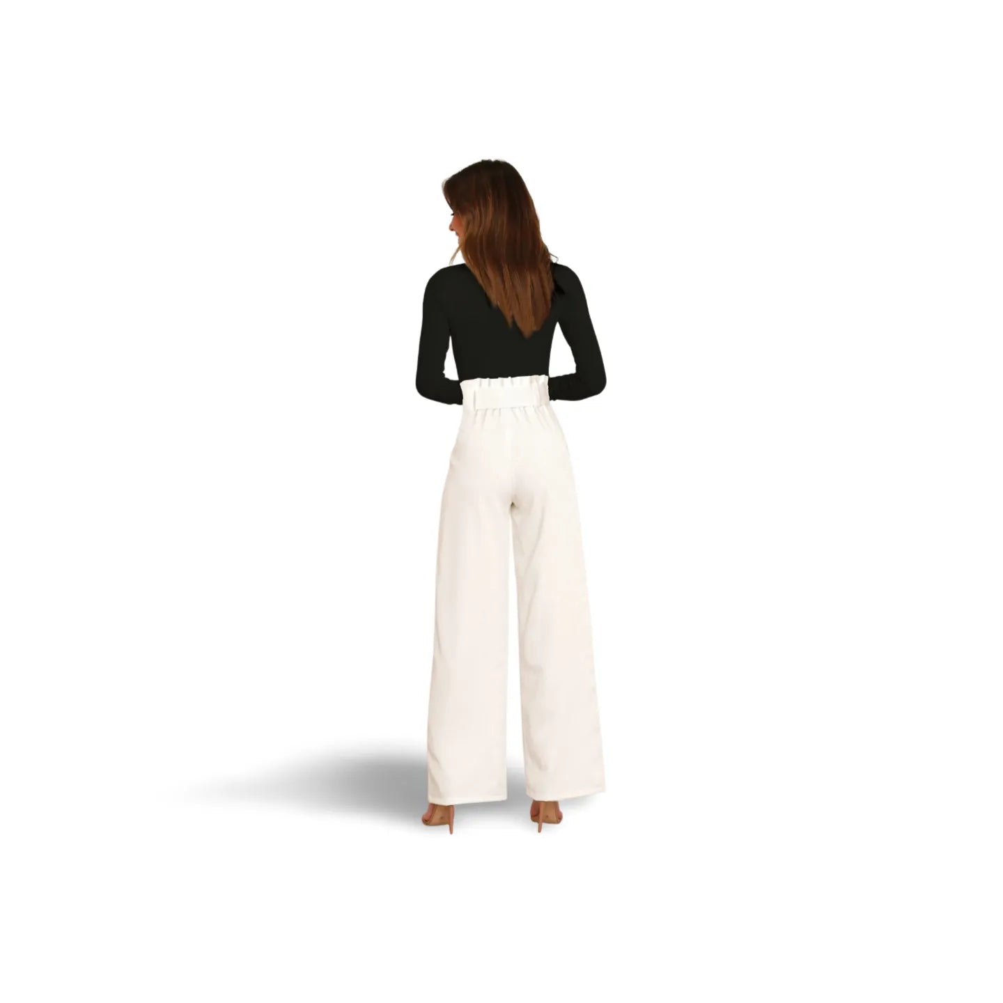 Tie Front Paperbag Wide Leg Pants