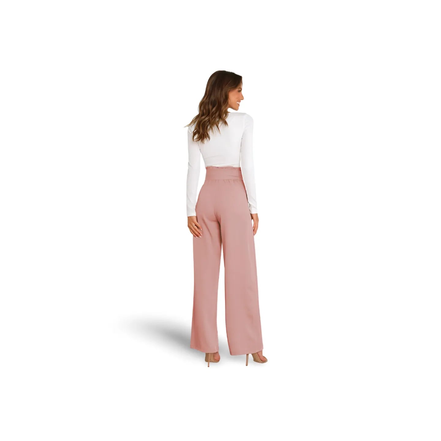 Tie Front Paperbag Wide Leg Pants