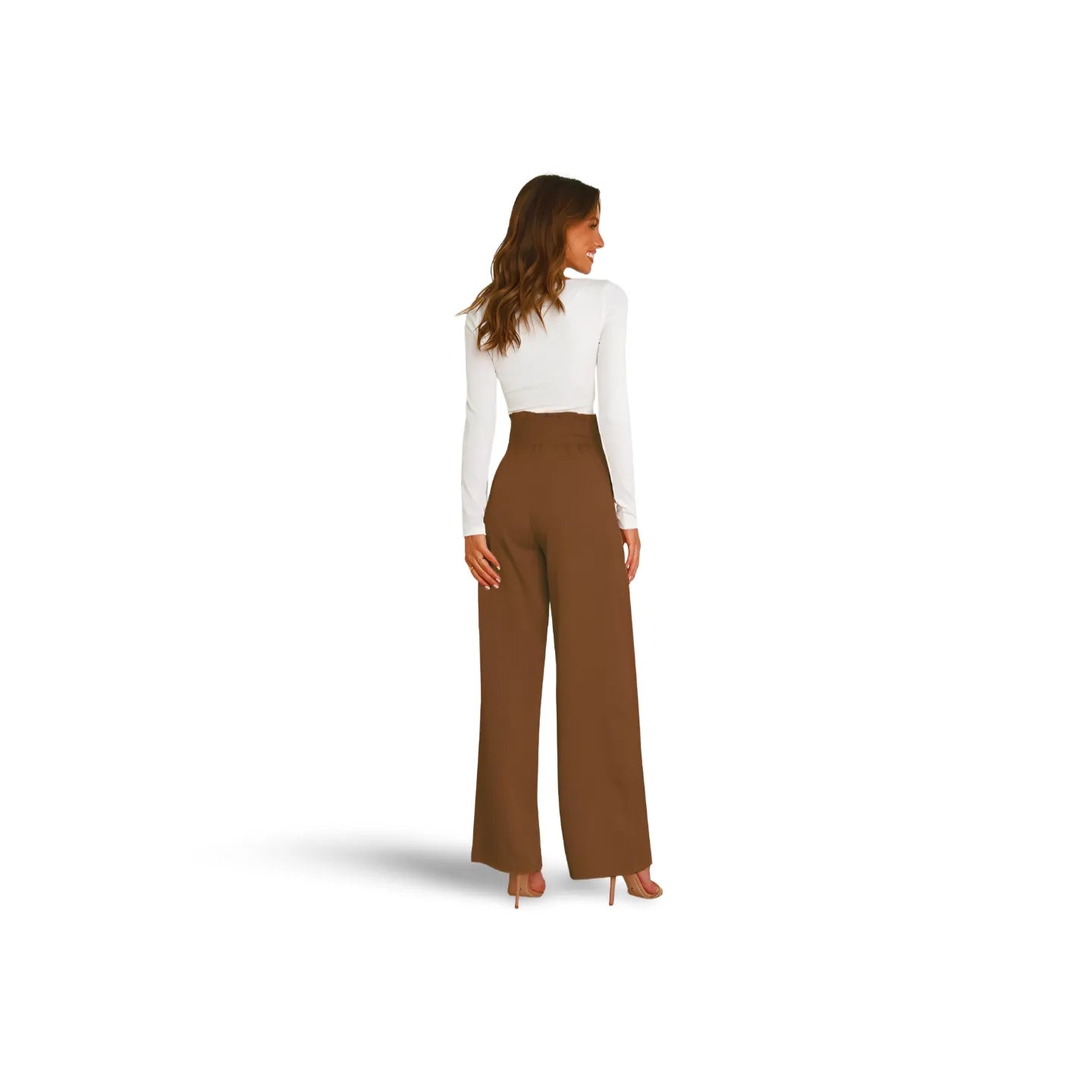 Tie Front Paperbag Wide Leg Pants