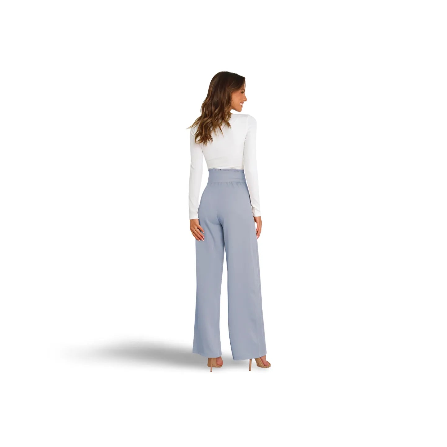 Tie Front Paperbag Wide Leg Pants