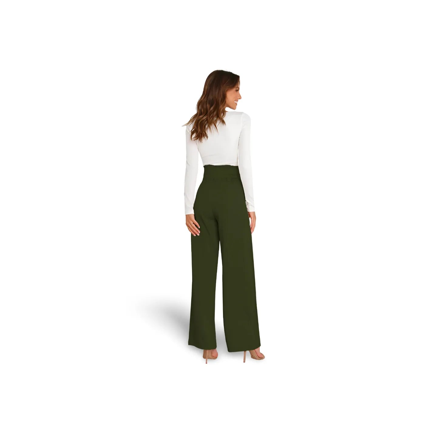 Tie Front Paperbag Wide Leg Pants