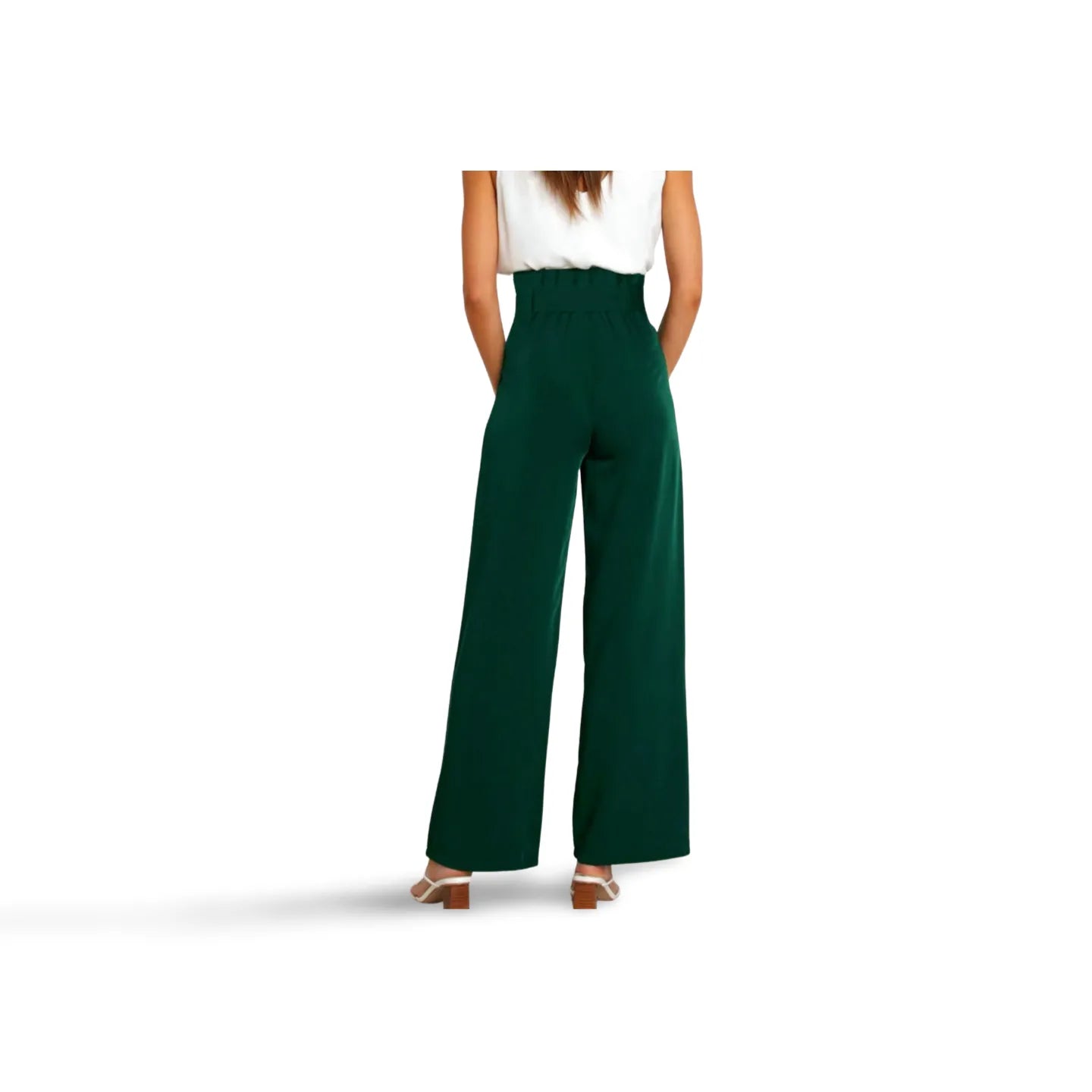 Tie Front Paperbag Wide Leg Pants