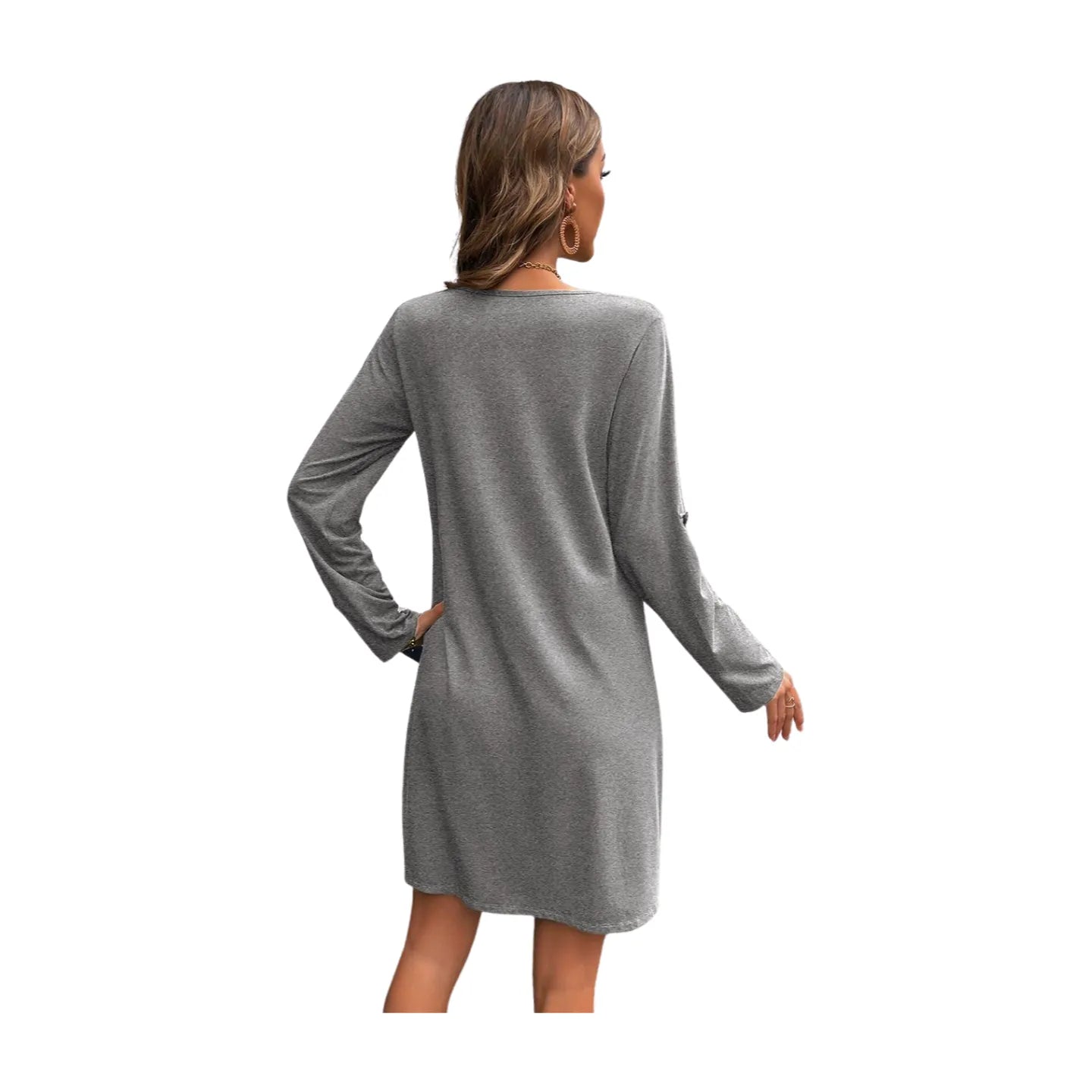 V-Neck Mini Dress | Button Down Mini Dress | Ikervo