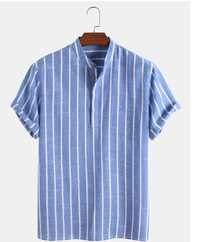 Shirts, Men's Striped Linen Shirt